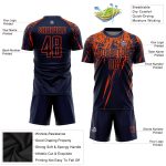 Custom Name and Number Soccer Jersey - Personalized Navy Orange Sublimation Team Uniform Personalized Navy Orange Sublimation