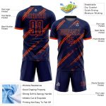 Personalized Sublimation Soccer Jersey - Navy Orange Color Uniform Personalized Navy Orange Sublimation Soccer Uniform Jersey