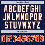 Custom Name and Number Baseball Jersey with Personalized Twinkle Star 3D Gradient Design in Navy Orange White Personalized