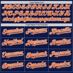 Custom Name and Number Baseball Jersey with Personalized Twinkle Star 3D Gradient Design in Navy Orange White Personalized