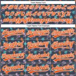 Custom Name and Number Baseball Jersey with Navy Orange-White 3D Pattern and Hawaii Palm Trees Design Personalized Navy Orange-White