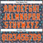 Custom Name and Number Baseball Jersey with Navy Orange-White 3D Pattern and Hawaii Palm Trees Design Personalized Navy Orange-White