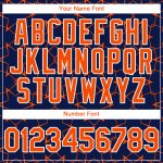 Personalized 3D Pattern Design Star Lines Baseball Jersey with Custom Name & Number - Navy Orange-White Team Apparel Personalized