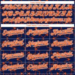 Personalized 3D Pattern Design Star Lines Baseball Jersey with Custom Name & Number - Navy Orange-White Team Apparel Personalized