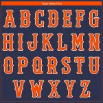 Personalized Authentic Baseball Jersey in Navy, Orange, and White Colors Personalized Navy Orange-White Authentic Baseball