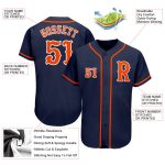 Personalized Authentic Baseball Jersey in Navy, Orange, and White Colors Personalized Navy Orange-White Authentic Baseball