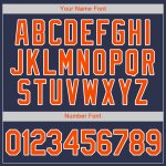 Custom Name and Number Authentic Baseball Jersey - Personalized Navy Orange White Team Jersey Personalized Navy Orange-White