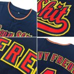 Custom Name and Number Authentic Baseball Jersey - Personalized Navy Orange White Team Jersey Personalized Navy Orange-White