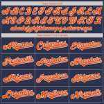 Custom Name and Number Authentic Baseball Jersey - Personalized Navy Orange White Team Jersey Personalized Navy Orange-White