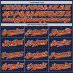 Personalized Baseball Jersey with Custom Name & Number in Navy, Orange, White - Authentic Gradient Style Personalized Navy