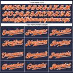 Custom Name and Number Sleeveless Baseball Jersey - Personalized Authentic Navy Orange-White Team Shirt Personalized Navy