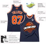 Personalized Authentic Throwback Basketball Jersey - Navy Orange White Personalized Navy Orange-White Authentic Throwback