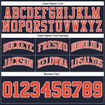 Personalized Custom Name and Number Authentic Navy Orange-White Basketball Shorts - Team Apparel Personalized Navy Orange-White