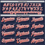 Custom Navy Orange-White Bomber Varsity Letterman Jacket with Personalized Name and Number Personalized Navy Orange-White