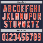 Custom Name and Number Personalized Hockey Jersey in Navy Orange White for Team Personalized Navy Orange-White Hockey Jersey