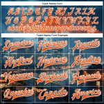 Custom Houston Texas 3D Bomber Varsity Jacket in Navy Orange-White with Personalized Name and Number - Full-Snap Letterman Jacket