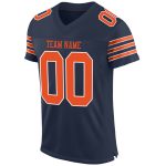 Personalized Authentic Football Jersey - Navy Orange White Mesh Design Personalized Navy Orange-White Mesh Authentic Football