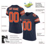 Custom Name Number Football Jersey Personalized Navy Orange White Mesh Authentic Personalized Navy Orange-White Mesh Authentic