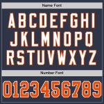 Personalized Navy Orange-White Football Jersey - Authentic Throwback Mesh Jersey Personalized Navy Orange-White Mesh Authentic