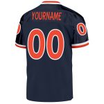 Custom Name and Number Football Jersey - Personalized Mesh Navy Orange-White Authentic Throwback Style Personalized Navy