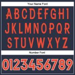 Custom Name and Number Football Jersey - Personalized Mesh Navy Orange-White Authentic Throwback Style Personalized Navy