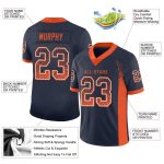 Personalized Navy Orange White Football Jersey Mesh Drift Fashion Style Personalized Navy Orange-White Mesh Drift Fashion