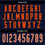 Custom Name Number Football Jersey - Personalized Navy Orange White Mesh Split Personalized Navy Orange-White Mesh Split
