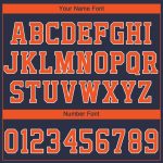 Custom Team Name and Number Performance T-Shirt - Personalized Navy Orange White Personalized Navy Orange-White Performance
