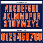Custom Name Number Performance Golf Polo Shirt Navy Orange White - Personalized Team Apparel Personalized Navy Orange-White
