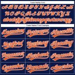 Custom Name Number Performance Golf Polo Shirt Navy Orange White - Personalized Team Apparel Personalized Navy Orange-White