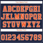 Custom Name and Number Personalized Softball Jersey - Navy Orange-White Team Sports Jersey Personalized Navy Orange-White