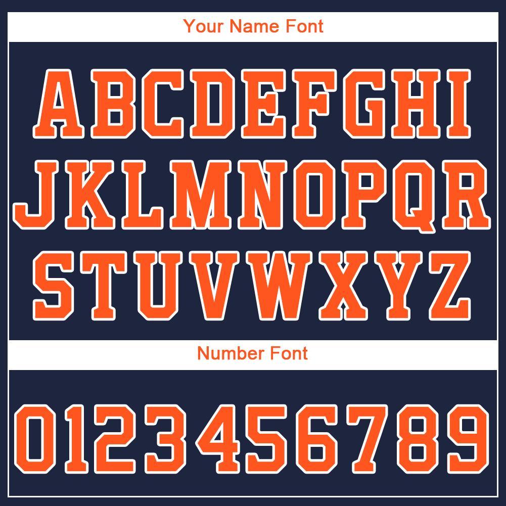 Personalized Navy Orange-White Softball Jersey Team Custom Name and Number Custom Name and Number Personalized Softball Jersey - Navy Orange-White Team Sports Jersey Personalized Navy Orange-White - Image 3