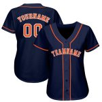 Custom Name and Number Personalized Softball Jersey - Navy Orange-White Team Sports Jersey Personalized Navy Orange-White