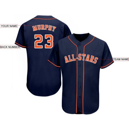 Custom Name and Number Personalized Softball Jersey - Navy Orange-White Team Sports Jersey Personalized Navy Orange-White