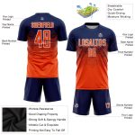 Custom Name and Number Soccer Jersey - Personalized Navy Orange-White Sublimation Uniform Personalized Navy Orange-White