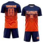Custom Name and Number Soccer Jersey - Personalized Navy Orange-White Sublimation Uniform Personalized Navy Orange-White