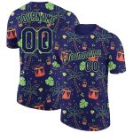 Custom Name and Number Hawaii Summer Party T-Shirt Personalized 3D Navy Pea Green Design Team Performance Wear Personalized