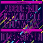 Custom Name & Number Soccer Jersey Personalized Navy & Pink Lines Design, Team Uniform Personalized Navy Pink Lines Sublimation