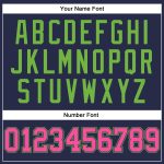 Custom Name and Number Personalized Basketball Jersey in Navy Pink Neon Green - Authentic Throwback Design Personalized Navy