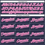 Custom Personalized Baseball Jersey - Navy Pink-White Sleeveless with Team Name & Number Personalized Navy Pink-White Authentic