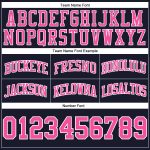 Custom Name and Number Personalized Basketball Shorts - Authentic Navy Pink-White Throwback Design Personalized Navy Pink-White
