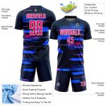 Custom Jersey with Name and Number - Personalized Navy Pink-White Geometric Soccer Uniform Personalized Navy Pink-White Geometric
