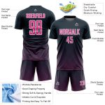 Custom Name and Number Personalized Soccer Uniform Jersey - Navy Pink-White Lines Personalized Navy Pink-White Lines Sublimation