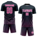 Custom Name and Number Personalized Soccer Uniform Jersey - Navy Pink-White Lines Personalized Navy Pink-White Lines Sublimation