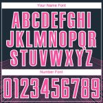 Custom Name and Number Personalized Soccer Uniform Jersey - Navy Pink-White Lines Personalized Navy Pink-White Lines Sublimation
