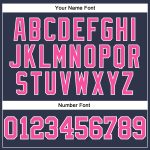 Custom Name Number Performance T-Shirt for Salute To Service - Personalized Navy Pink-White Long Sleeve Tee Personalized