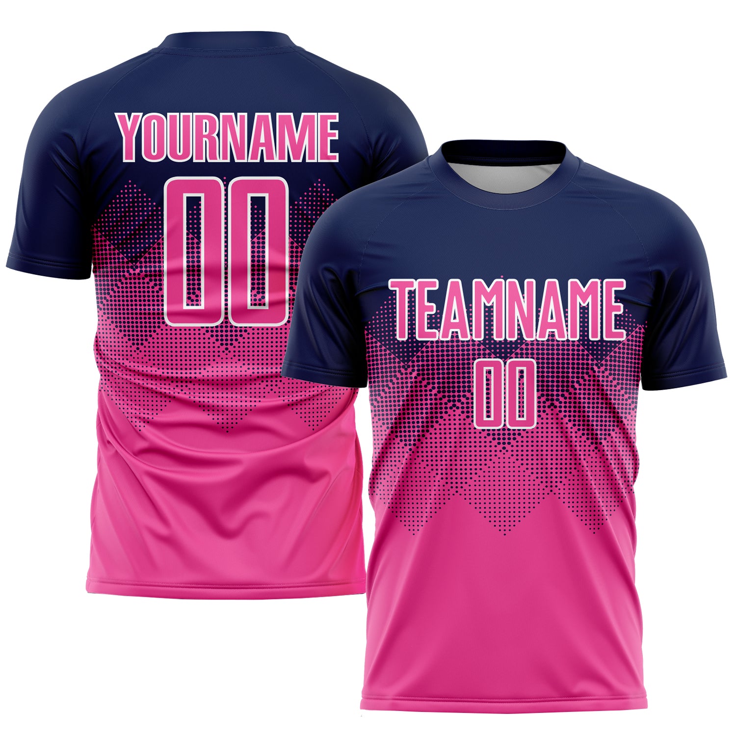 Personalized Soccer Uniform Jersey Navy Pink White Sublimation Design Personalized Navy Pink-White Sublimation Soccer Uniform