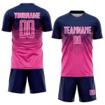 Personalized Soccer Uniform Jersey Navy Pink White Sublimation Design Personalized Navy Pink-White Sublimation Soccer Uniform