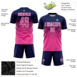 Personalized Soccer Uniform Jersey Navy Pink White Sublimation Design Personalized Navy Pink-White Sublimation Soccer Uniform