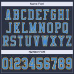 Personalized Authentic Football Jersey in Navy Powder Blue and Gold Mesh Personalized Navy Powder Blue-Gold Mesh Authentic